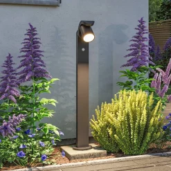 Paulmann LED-pylväsvalaisin Cuff, alumiini, anturi, antrasiitti