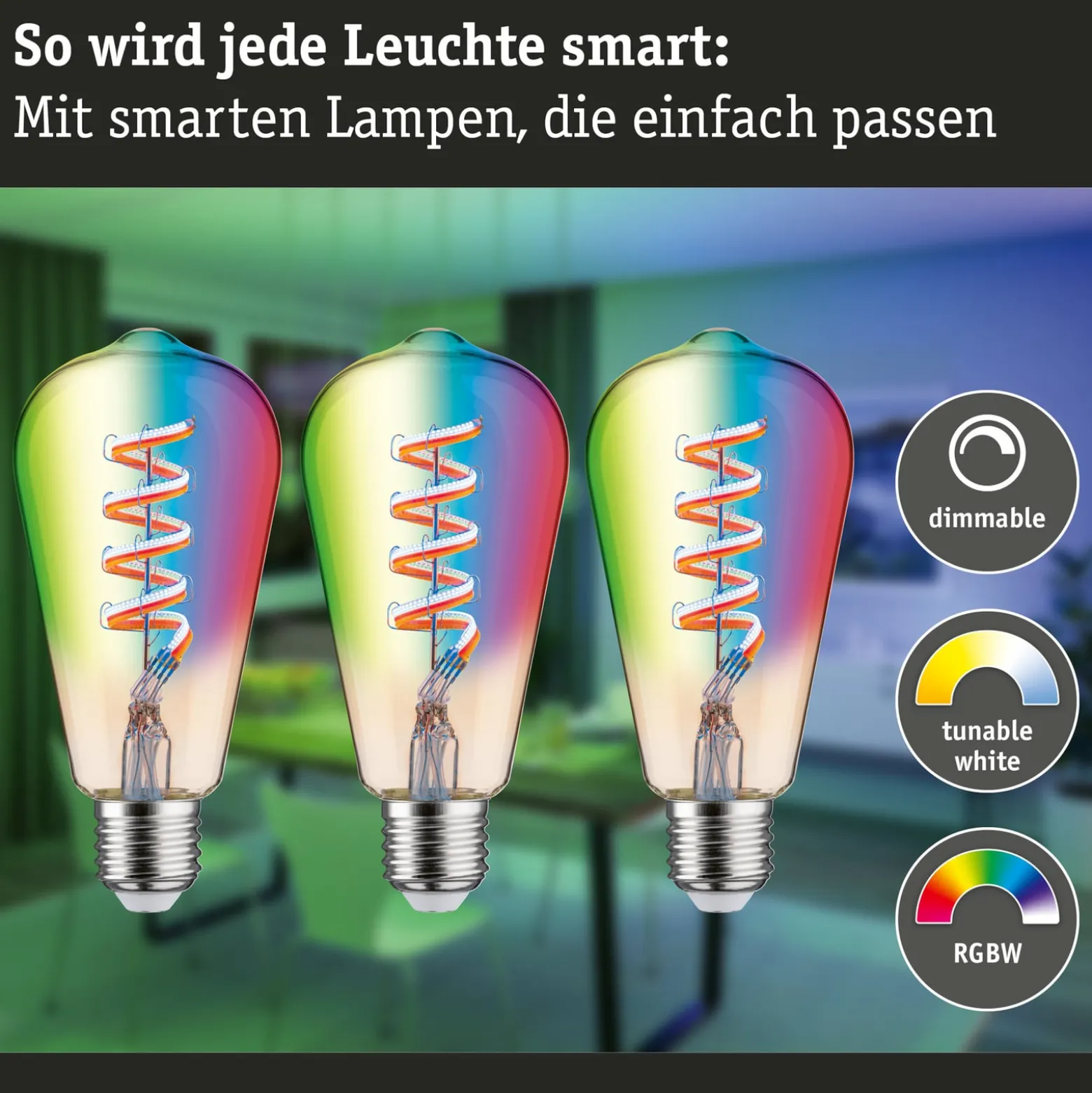 Paulmann LED-Rustika Zigbee E27 6,3W RGBW kulta 3er