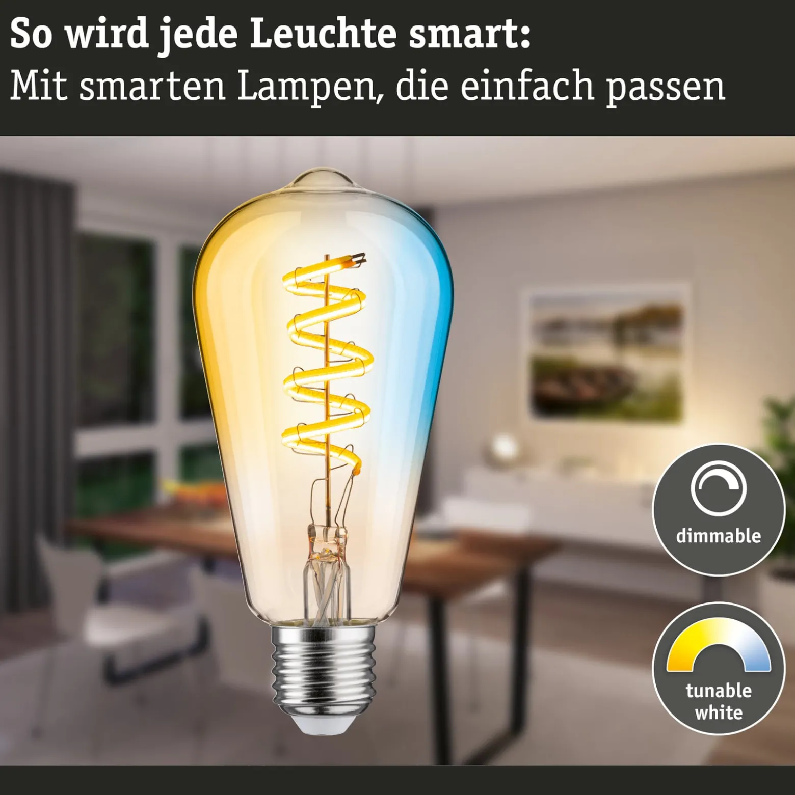 Paulmann LED-rust. ZigBee E27 7,5W CCT him. kulta