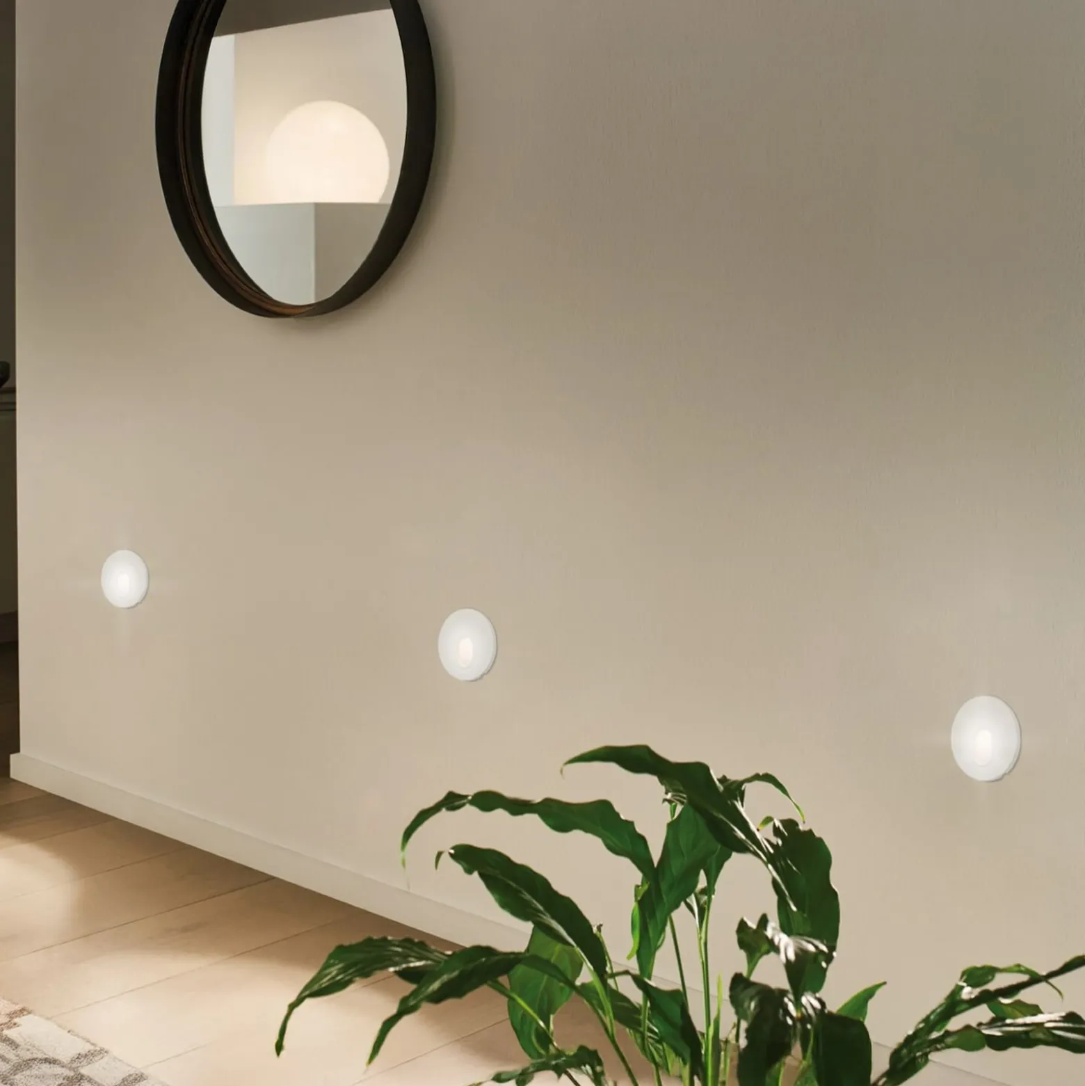 Paulmann LED-seinäuppovalaisin Wall, valkoinen, pyöreä, muovia