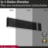 Paulmann LED-seinävalaisin Jagun, antrasiitti, huopa, 3-vaiheinen himmennin