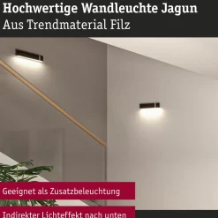 Paulmann LED-seinävalaisin Jagun, antrasiitti, huopa, 3-vaiheinen himmennin