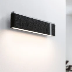 Paulmann LED-seinävalaisin Jagun, antrasiitti, huopa, 3-vaiheinen himmennin