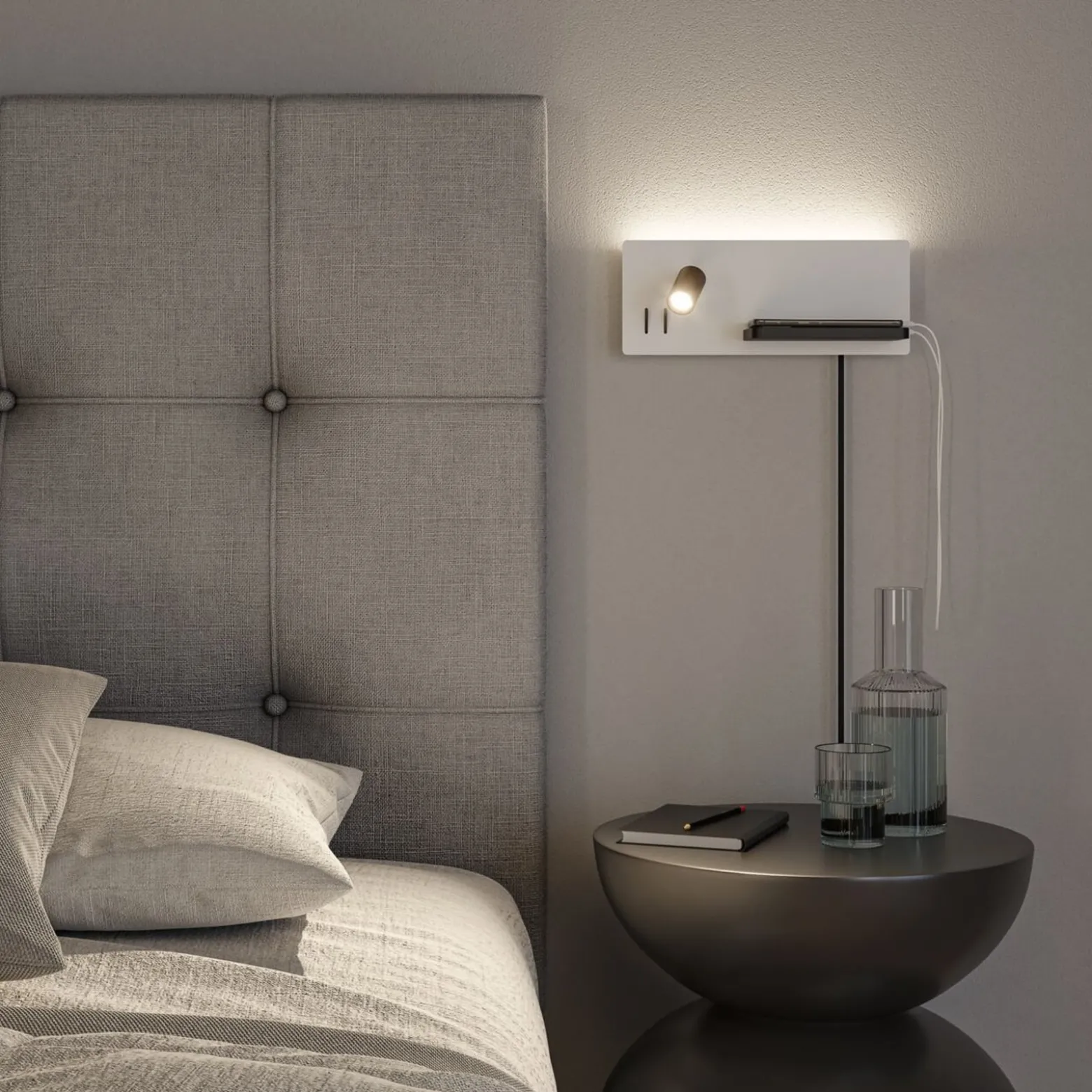 Paulmann LED-seinävalaisin Serra, musta, 2700 K, oikea