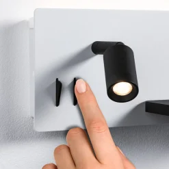 Paulmann LED-seinävalaisin Serra, musta, 2700 K, oikea