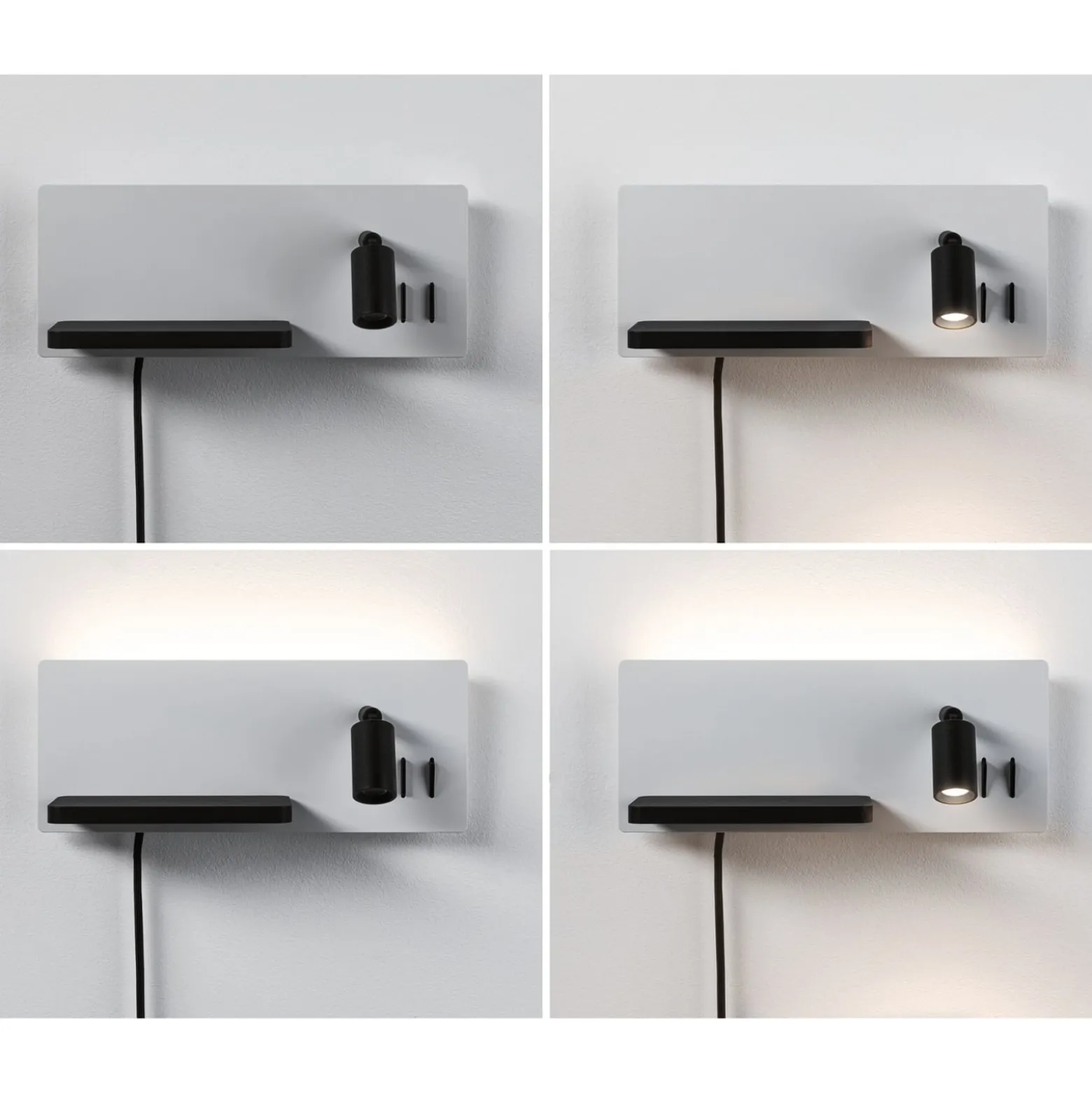 Paulmann LED-seinävalaisin Serra, musta, 2700 K, oikea