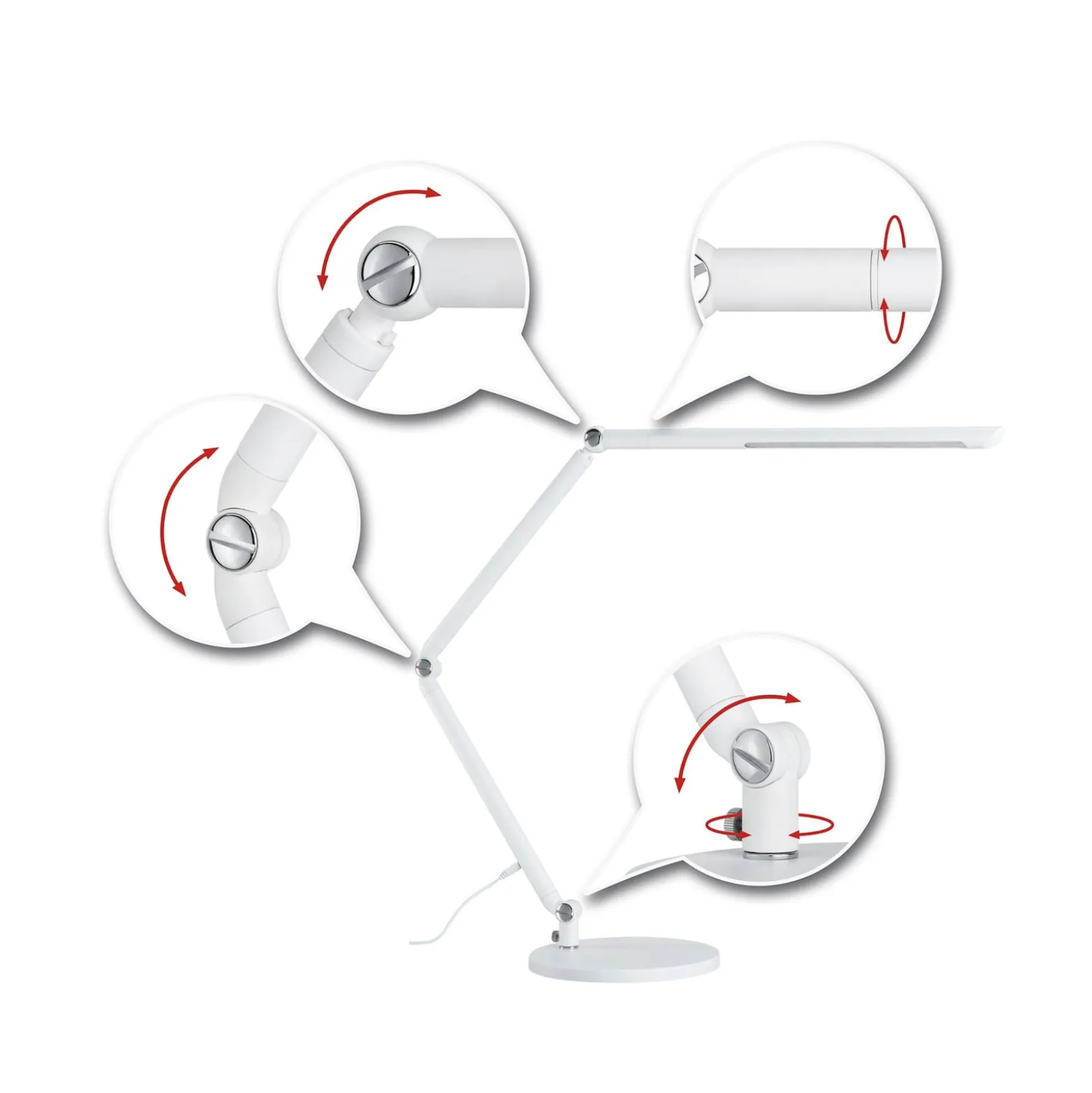 Paulmann LED-työpöytälamppu FlexBar, valkoinen, 36 cm, CCT