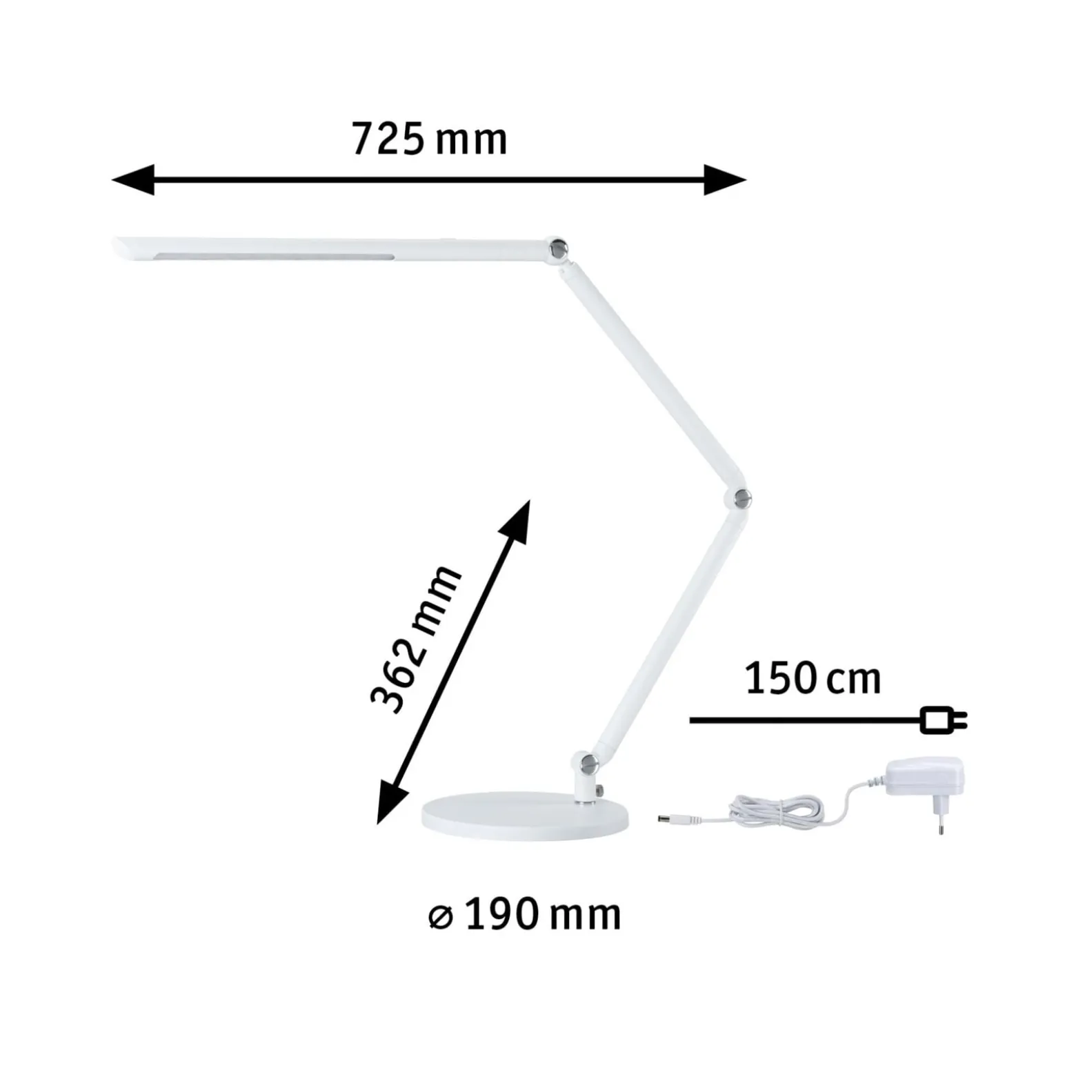 Paulmann LED-työpöytälamppu FlexBar, valkoinen, 36 cm, CCT