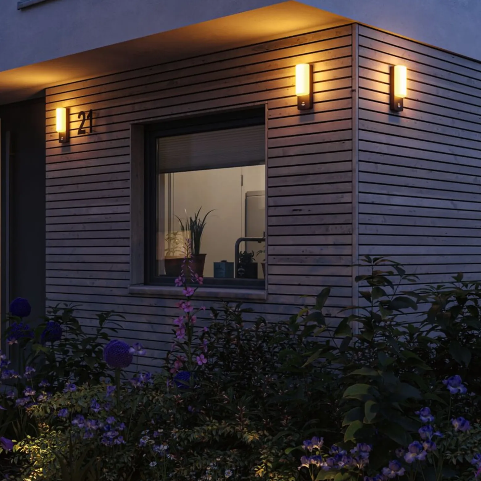 Paulmann LED-ulkoseinälamppu Bonnie, alumiini, antrasiitti, anturi