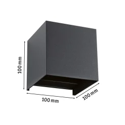 Paulmann LED-ulkoseinälamppu Cybo, RGBW, 10 cm, antrasiitti