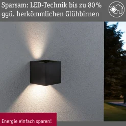 Paulmann LED-ulkoseinälamppu Cybo, RGBW, 10 cm, antrasiitti