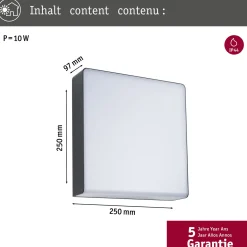 Paulmann LED-ulkoseinävalaisin Azalena, sensori, antrasiitti