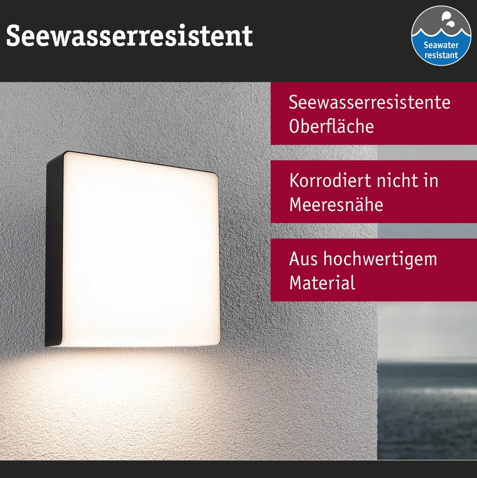 Paulmann LED-ulkoseinävalaisin Azalena, sensori, antrasiitti