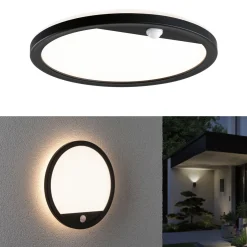 Paulmann LED-ulkoseinävalaisin Lamina, musta, anturi, IP44