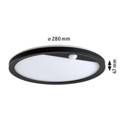 Paulmann LED-ulkoseinävalaisin Lamina, musta, anturi, IP44