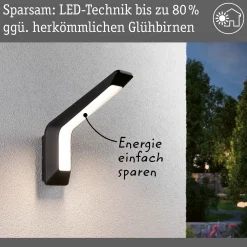 Paulmann LED-ulkoseinävalaisin Merano, sensori, antrasiitti