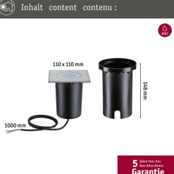 Paulmann LED upotettu lattiavalaisin Lattia, kulmikas, RGBW, zigbee