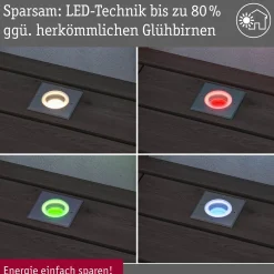Paulmann LED upotettu lattiavalaisin Lattia, kulmikas, RGBW, zigbee