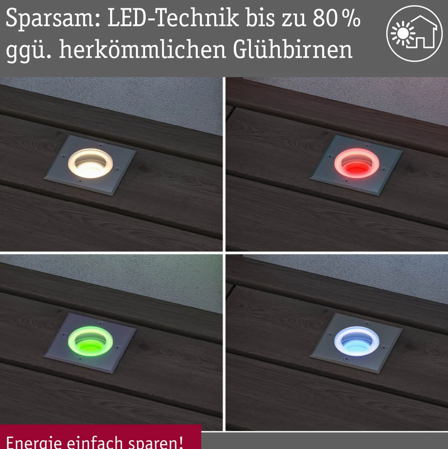 Paulmann LED upotettu lattiavalaisin Lattia, kulmikas, RGBW, zigbee
