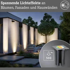 Paulmann LED upotettu lattiavalaisin Lattia, kulmikas, RGBW, zigbee