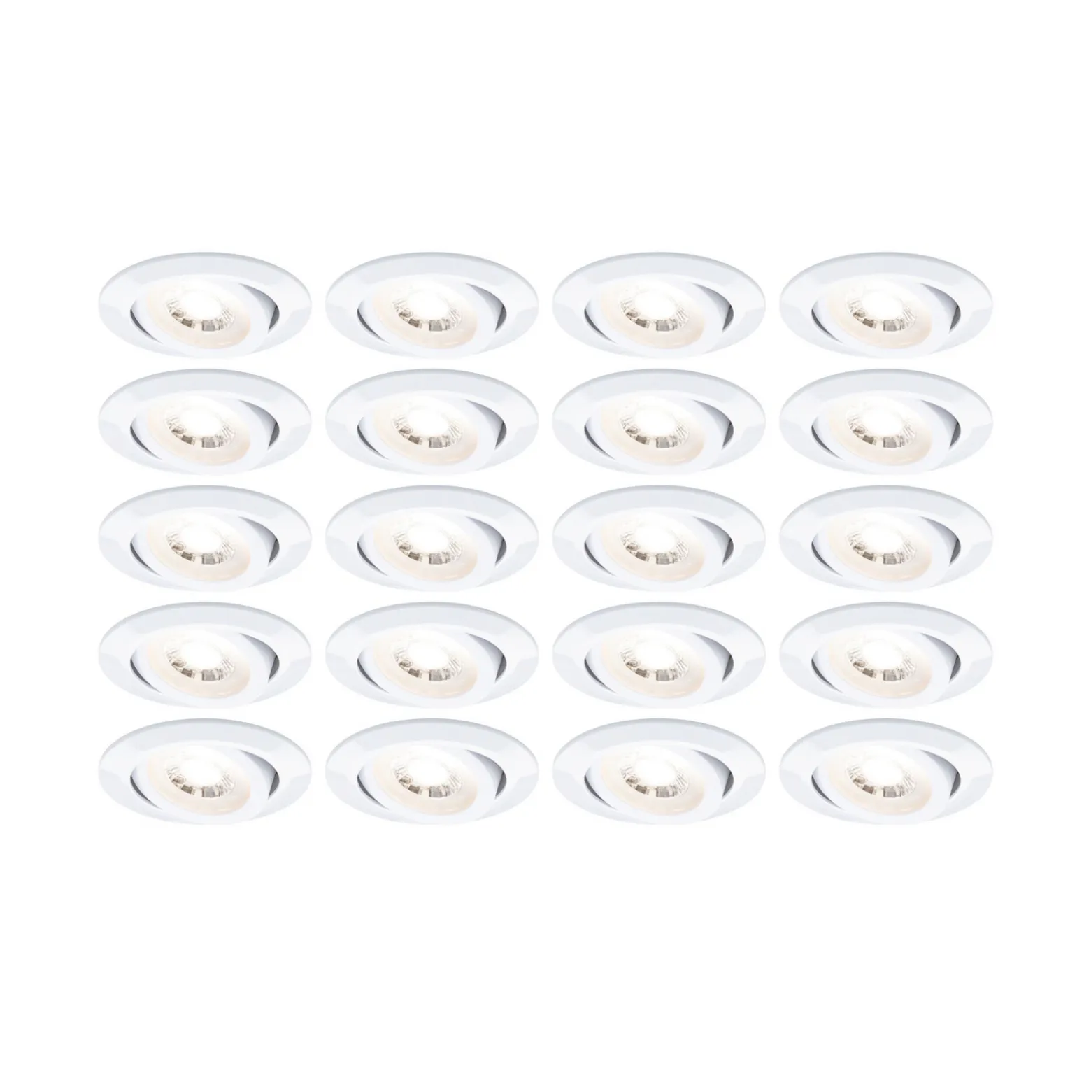 Paulmann LED-uppovalaisin, valkoinen, Ø 8 cm, 4,8 W, 20 kpl:n sarja