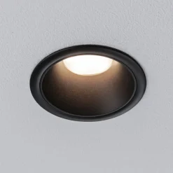 Paulmann LED-uppovalo Cole Coin musta Ø9cm IP44 himmennettävä 3 kpl