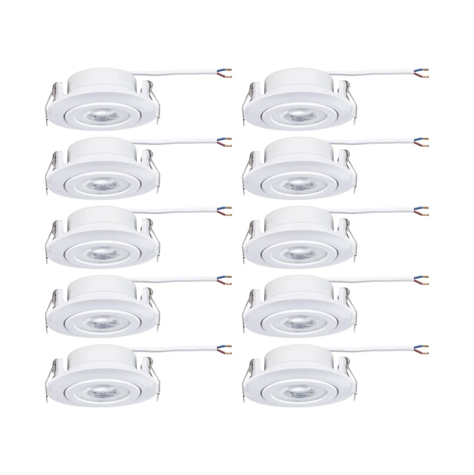 Paulmann LED-uppovalo, valkoinen Ø 8 cm 4,8 W päälle/pois 10 kpl:n sarja