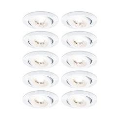 Paulmann LED-uppovalo, valkoinen Ø 8 cm 4,8 W päälle/pois 10 kpl:n sarja