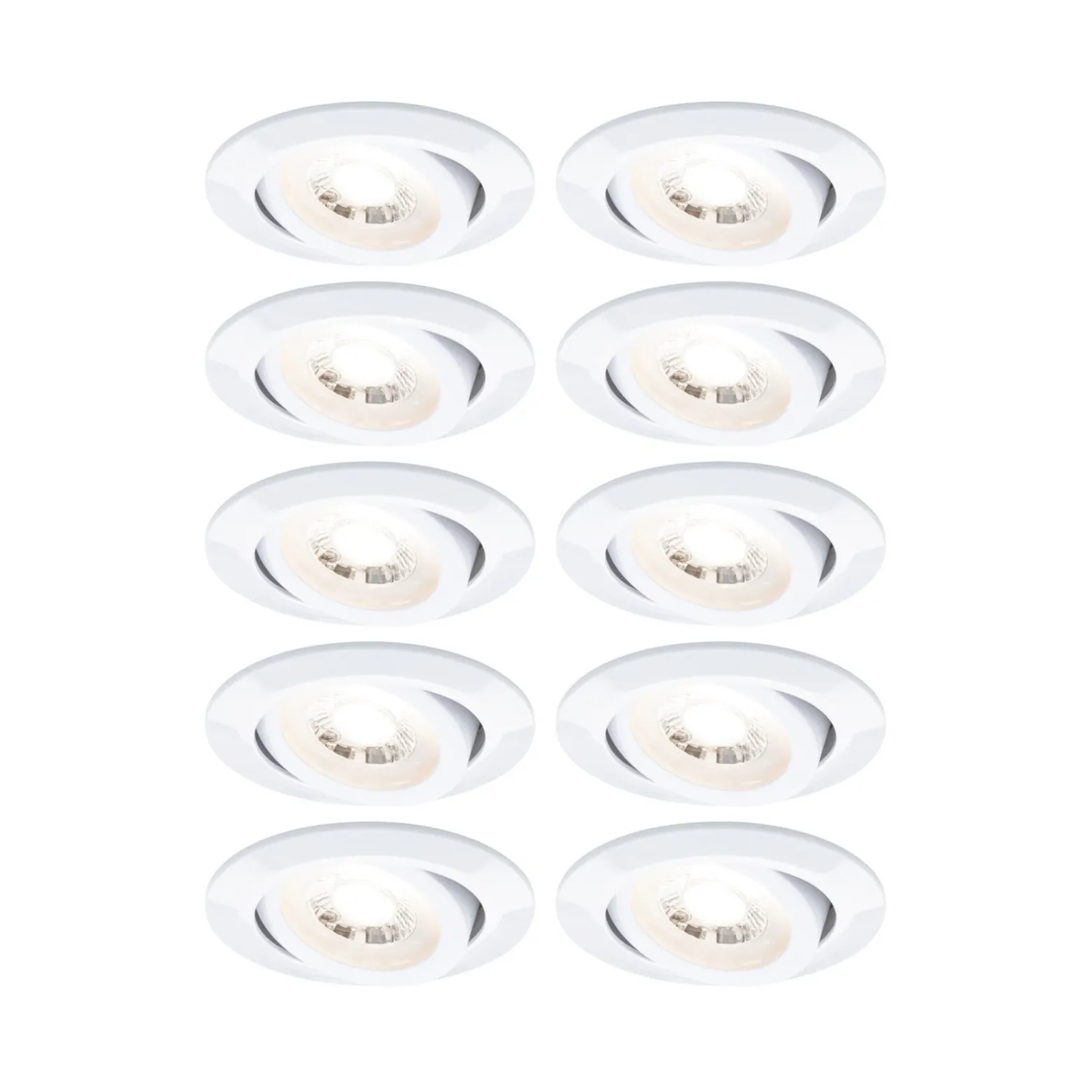 Paulmann LED-uppovalo, valkoinen Ø 8 cm 4,8 W päälle/pois 10 kpl:n sarja