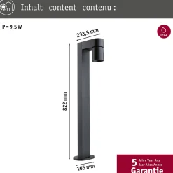Paulmann LED-valaisin Kimu 1, antrasiitti, 3 000 K
