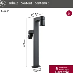Paulmann LED-valaisin Kimu 2, antrasiitti, 2-valo, 2 200 K
