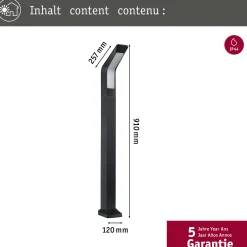 Paulmann LED-valaisin Merano, sensori, alumiini, antrasiitti