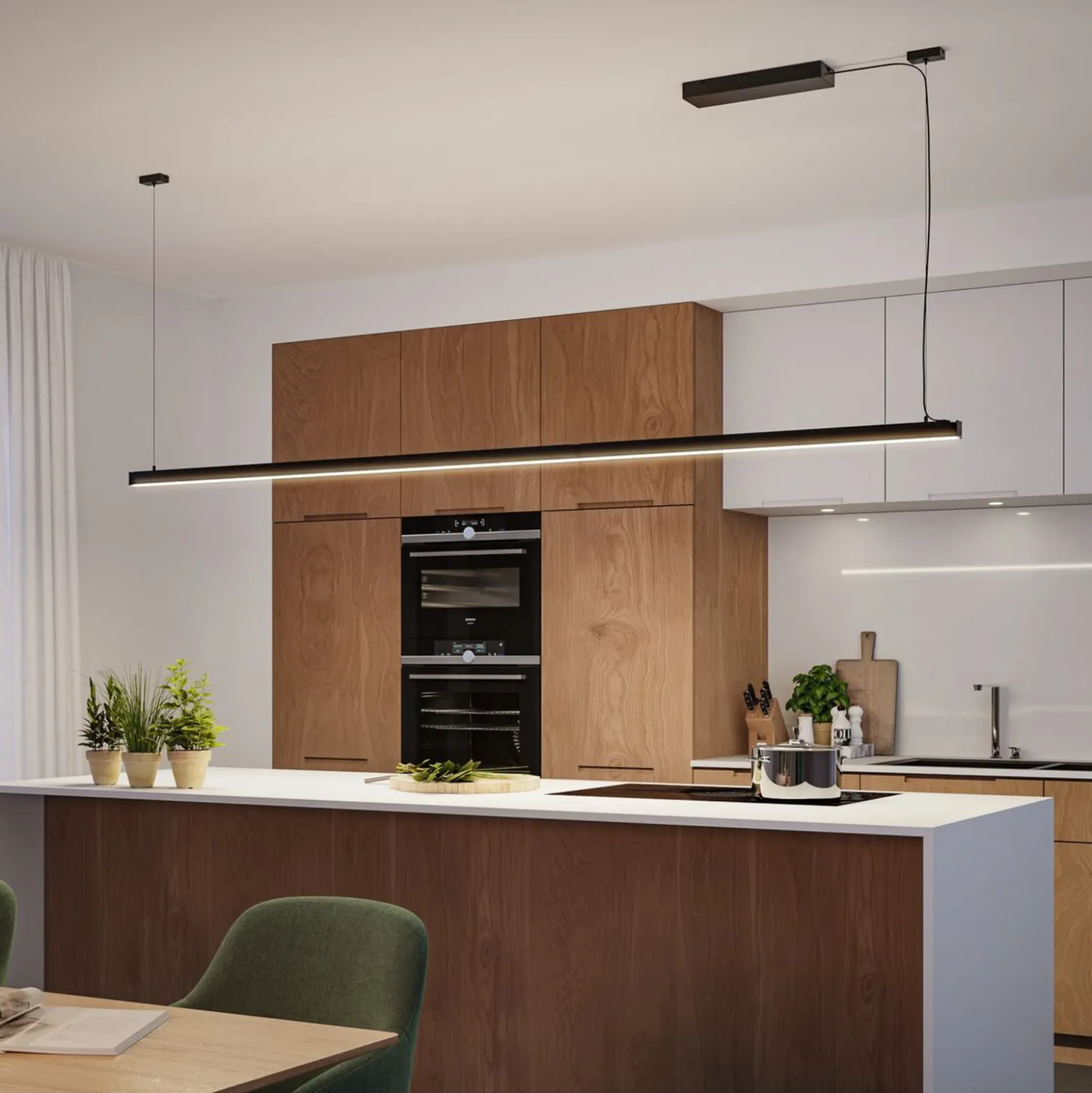 Paulmann LED-valolista Linion, musta, 100 cm, 3 000 K