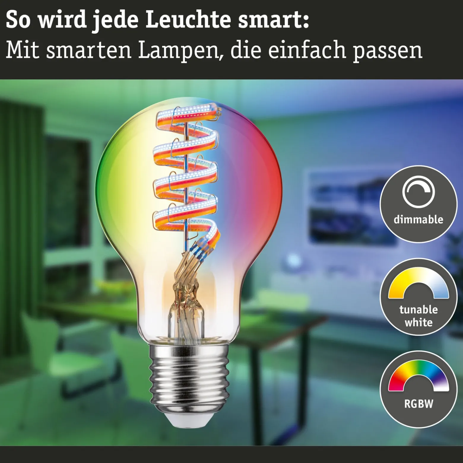 Paulmann LED ZigBee E27 6,3W RGBW him. kulta