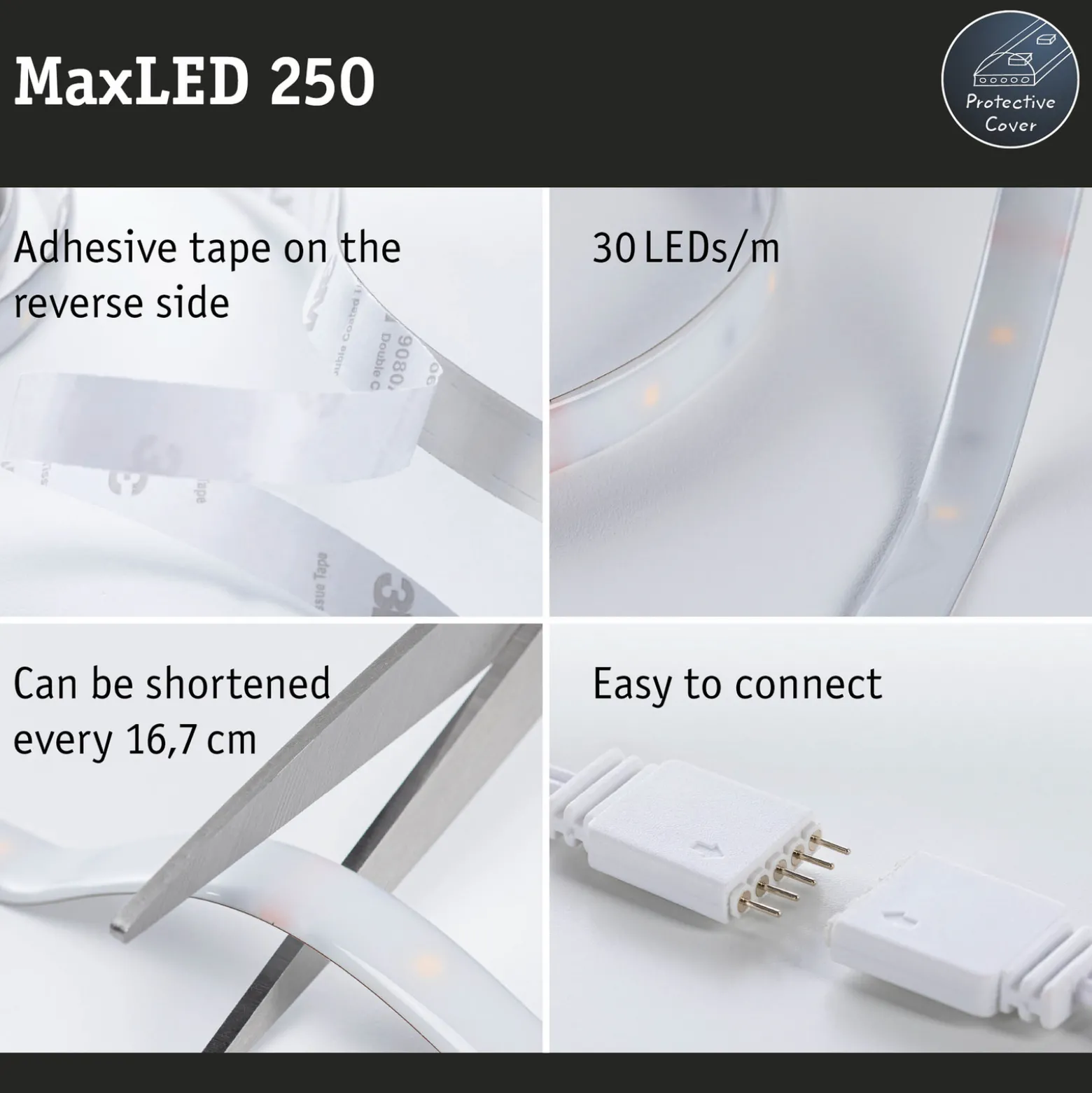 Paulmann MaxLED 250 -nauha IP44 päivänvalo, 1 m