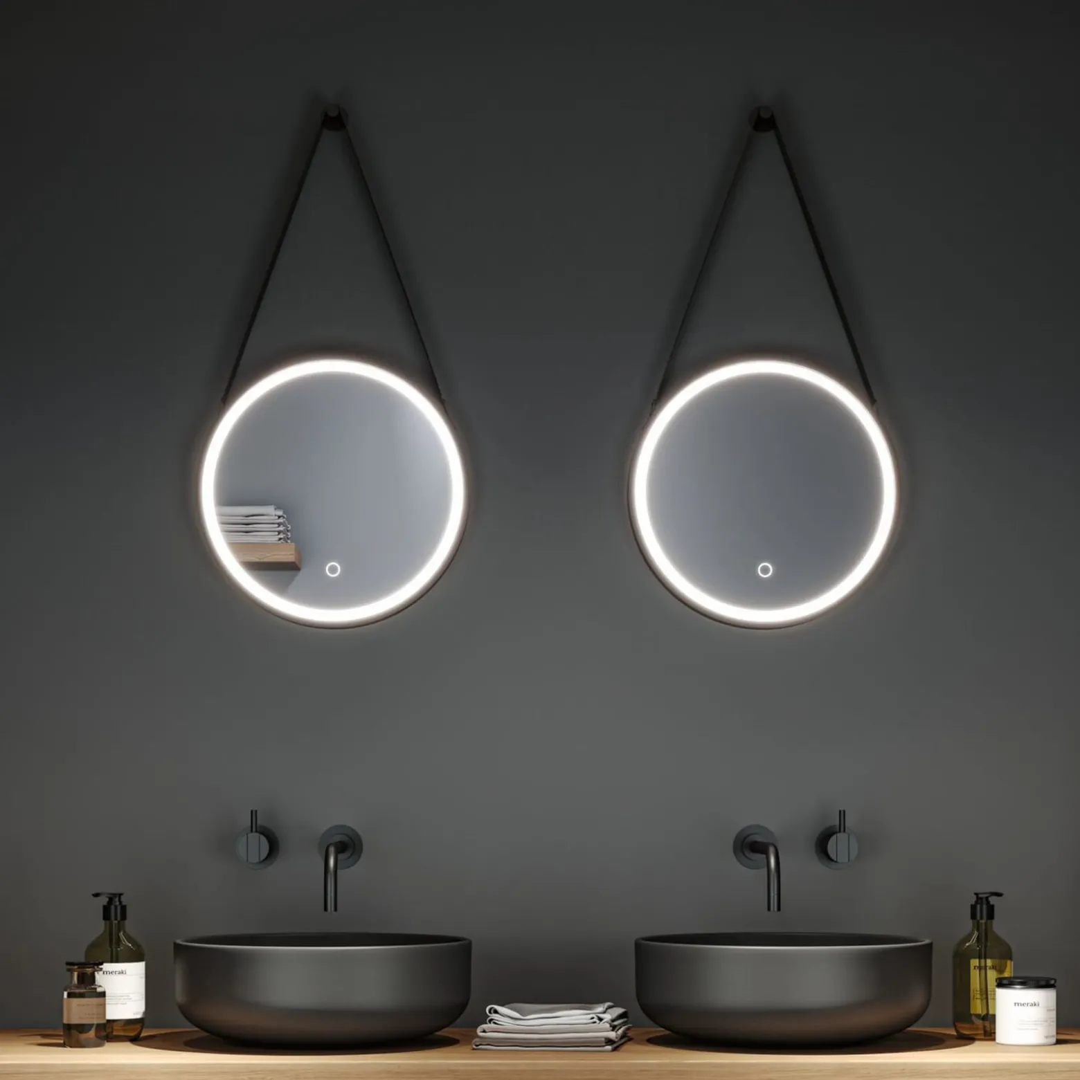 Paulmann Miro LED-riippupeili CCT Ø40cm Framelight