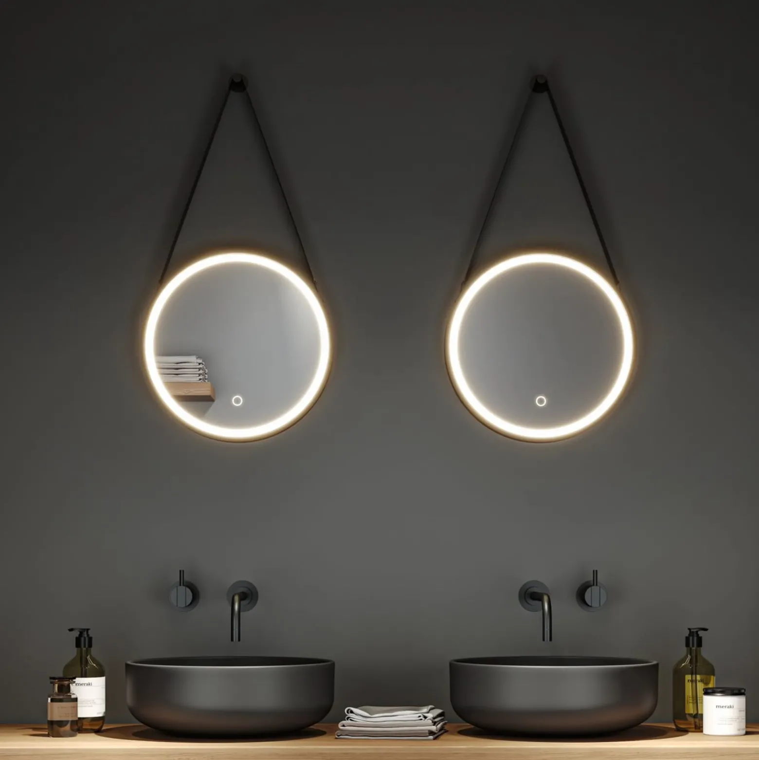 Paulmann Miro LED-riippupeili CCT Ø40cm Framelight