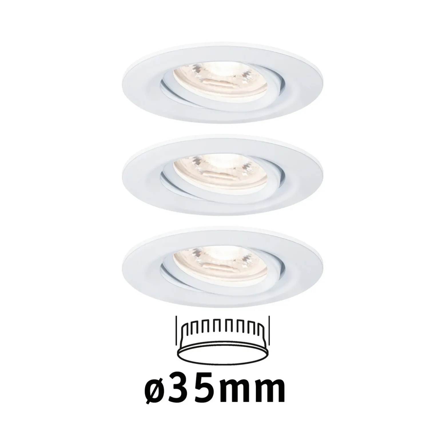 Paulmann Nova mini 3kpl käännettävä valkoinen