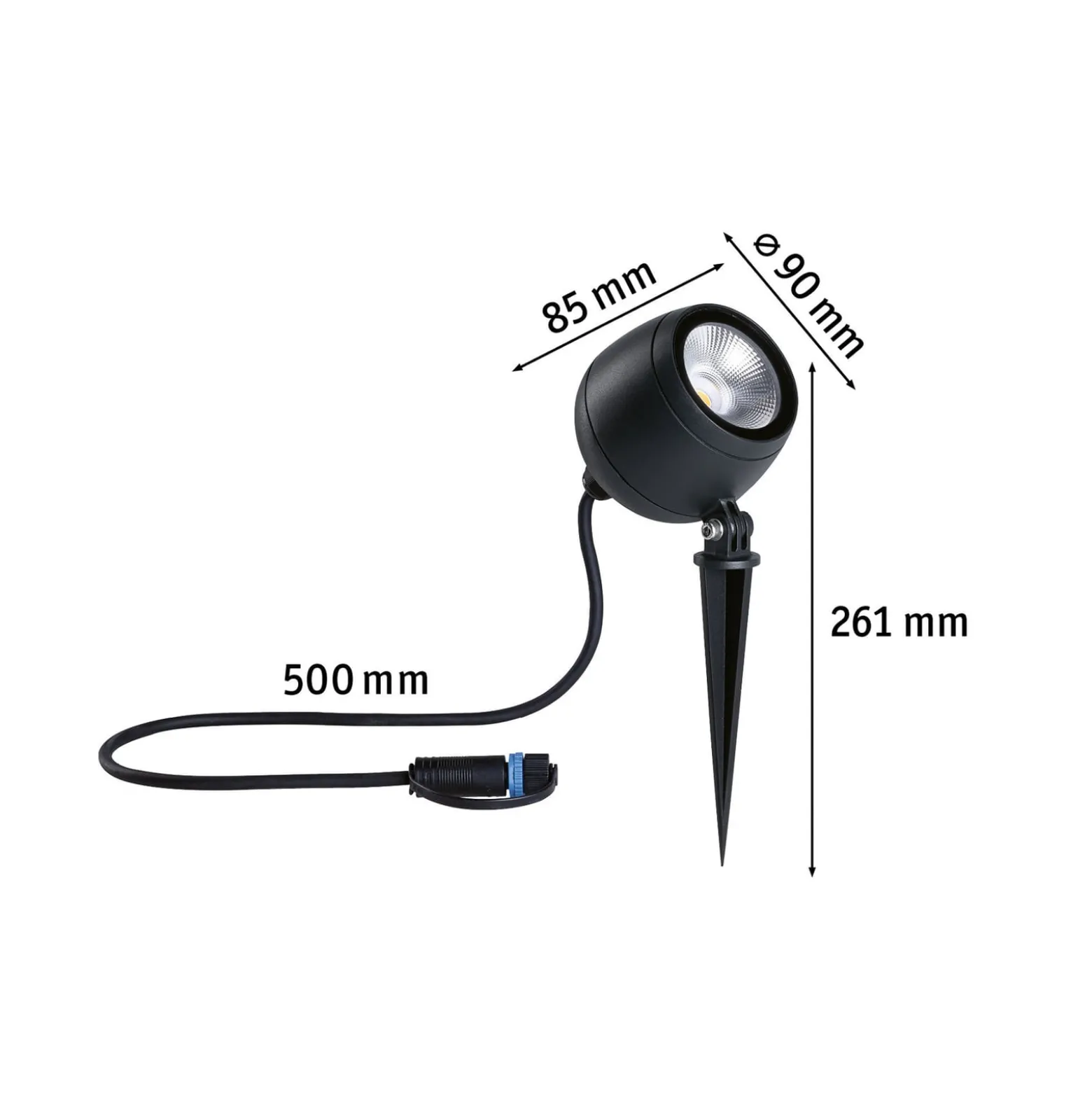 Paulmann Plug & Shine LED-valonheitin Kikolo, 3000 K, 60°, alumiini