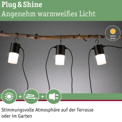 Paulmann Plug & Shine ulkovalaisinketju Tubs antrasiitti 3xE14
