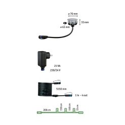 Paulmann Plug & Shine Upotettava valonheitin Floor 3 RGBW ZigBee