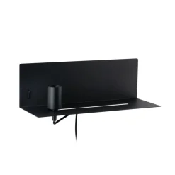 Paulmann seinälamppu Devara, musta 40 cm E27 USB-portti
