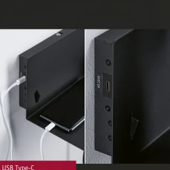 Paulmann seinälamppu Devara, musta 40 cm E27 USB-portti