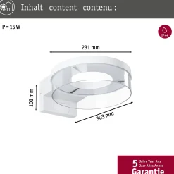 Paulmann Smart Sensor ulkoseinävalaisin Capera, valkoinen CCT IP44