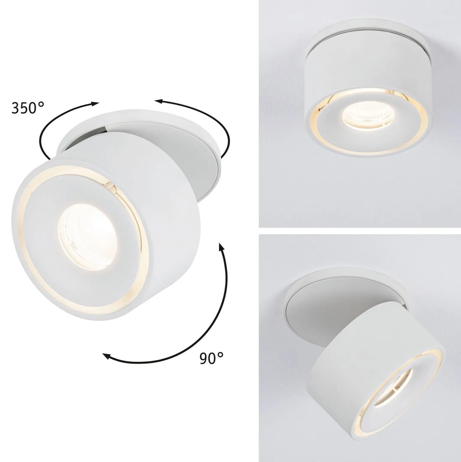 Paulmann Spircle -LED-uppovalaisin, mattavalkoinen