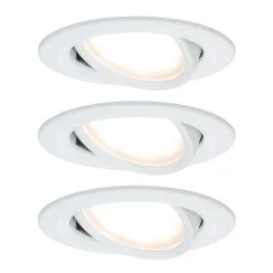 Paulmann 3-spotti Nova Coin, pyöreä, kääntyvä, mattavalkoinen