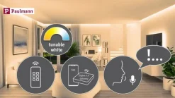 Paulmann upotettava LED-kohdevalaisin Nova Coin Smart, valkoinen, CCT, 3 kpl,