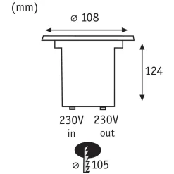 Paulmann upotettava LED-lattiavalaisin Special, IP67, Ø 11 cm