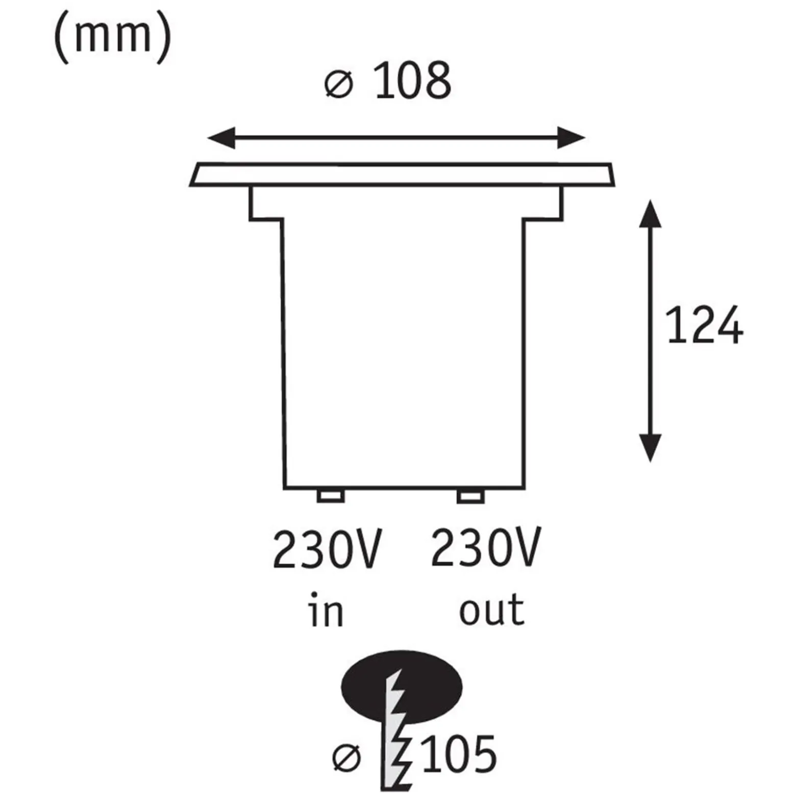 Paulmann upotettava LED-lattiavalaisin Special, IP67, Ø 11 cm