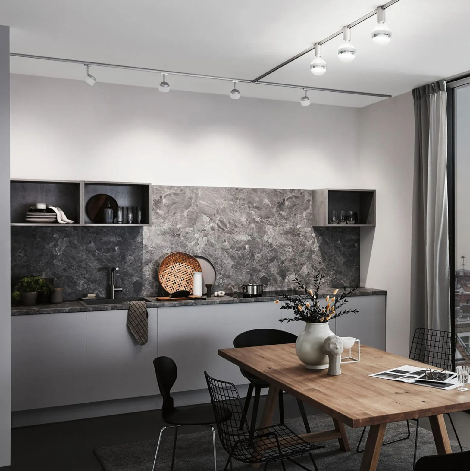 Paulmann URail Ceiling Socket E27, mattakromi